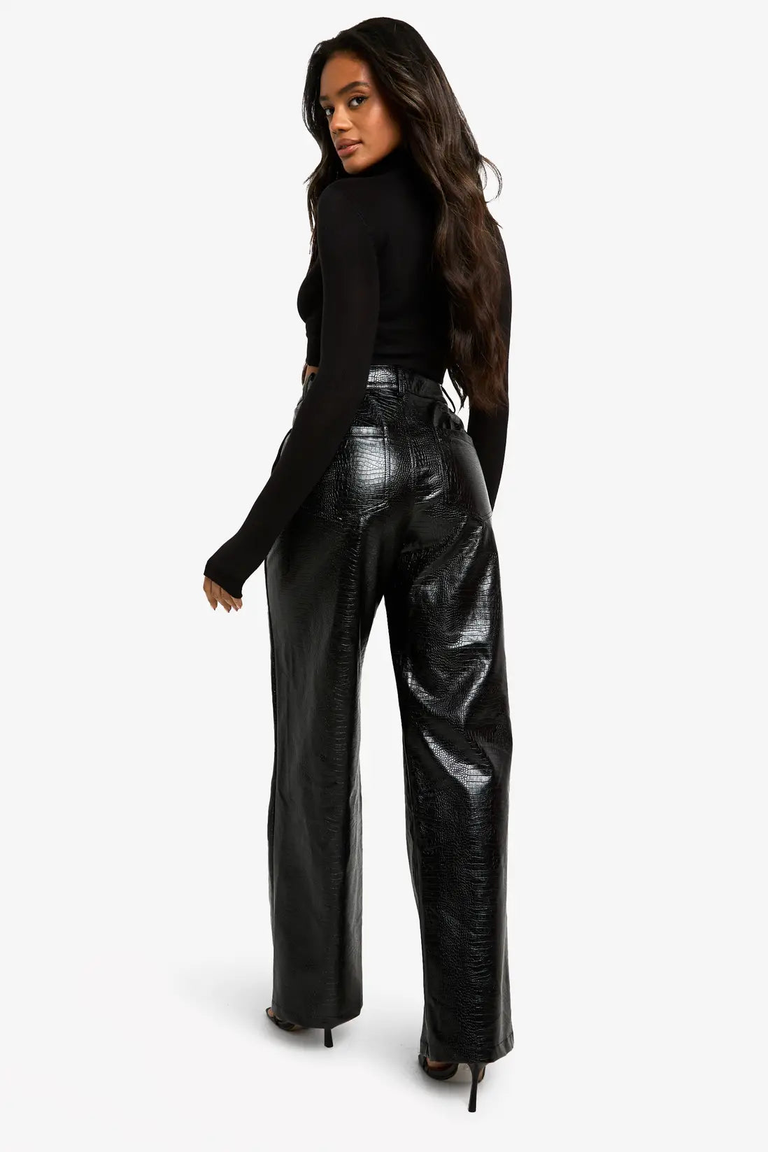 Maya | Spodnie Skórzane Croco